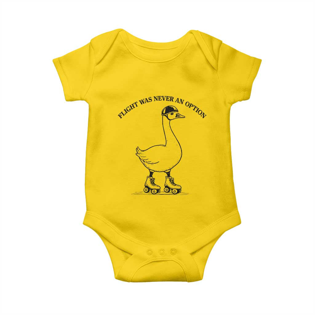 Funny Silly Goose Roller Skater Baby Onesie Flight Was Never An Option