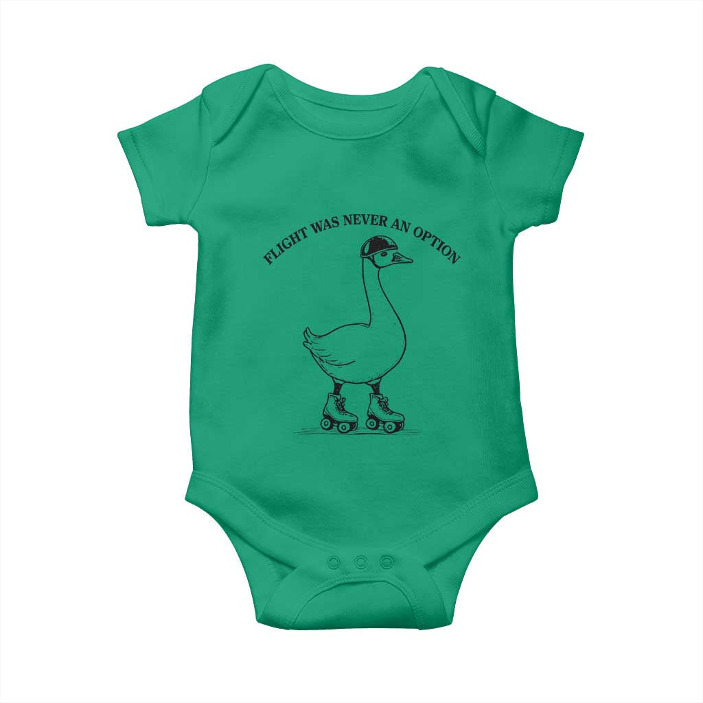 Funny Silly Goose Roller Skater Baby Onesie Flight Was Never An Option