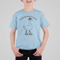 Funny Silly Goose Roller Skater T Shirt For Kid Flight Was Never An Option