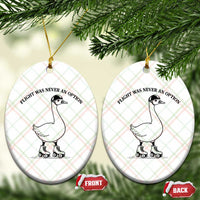 Funny Silly Goose Roller Skater Ceramic Ornament Flight Was Never An Option