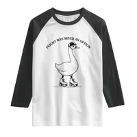 Funny Silly Goose Roller Skater Raglan Shirt Flight Was Never An Option