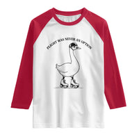 Funny Silly Goose Roller Skater Raglan Shirt Flight Was Never An Option