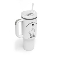 Funny Silly Goose Roller Skater Tumbler With Handle Flight Was Never An Option
