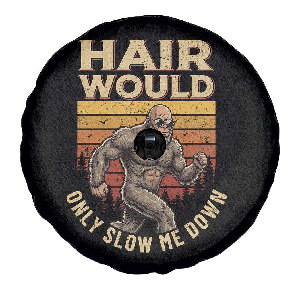 Funny Bald Bigfoot Spare Tire Cover Hair Would Only Slow Me Down