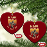 Funny Bald Bigfoot Ceramic Ornament Hair Would Only Slow Me Down
