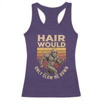 Funny Bald Bigfoot Racerback Tank Top Hair Would Only Slow Me Down