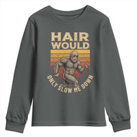 Funny Bald Bigfoot Youth Sweatshirt Hair Would Only Slow Me Down