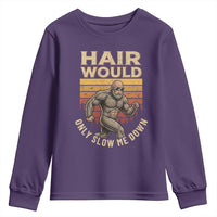 Funny Bald Bigfoot Youth Sweatshirt Hair Would Only Slow Me Down