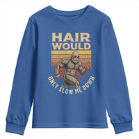 Funny Bald Bigfoot Youth Sweatshirt Hair Would Only Slow Me Down