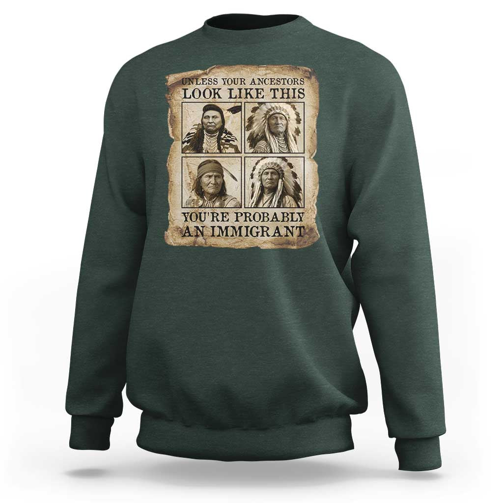 Indigenous Peoples Day Sweatshirt Unless Your Ancestors Look Like This Youre Immigrant