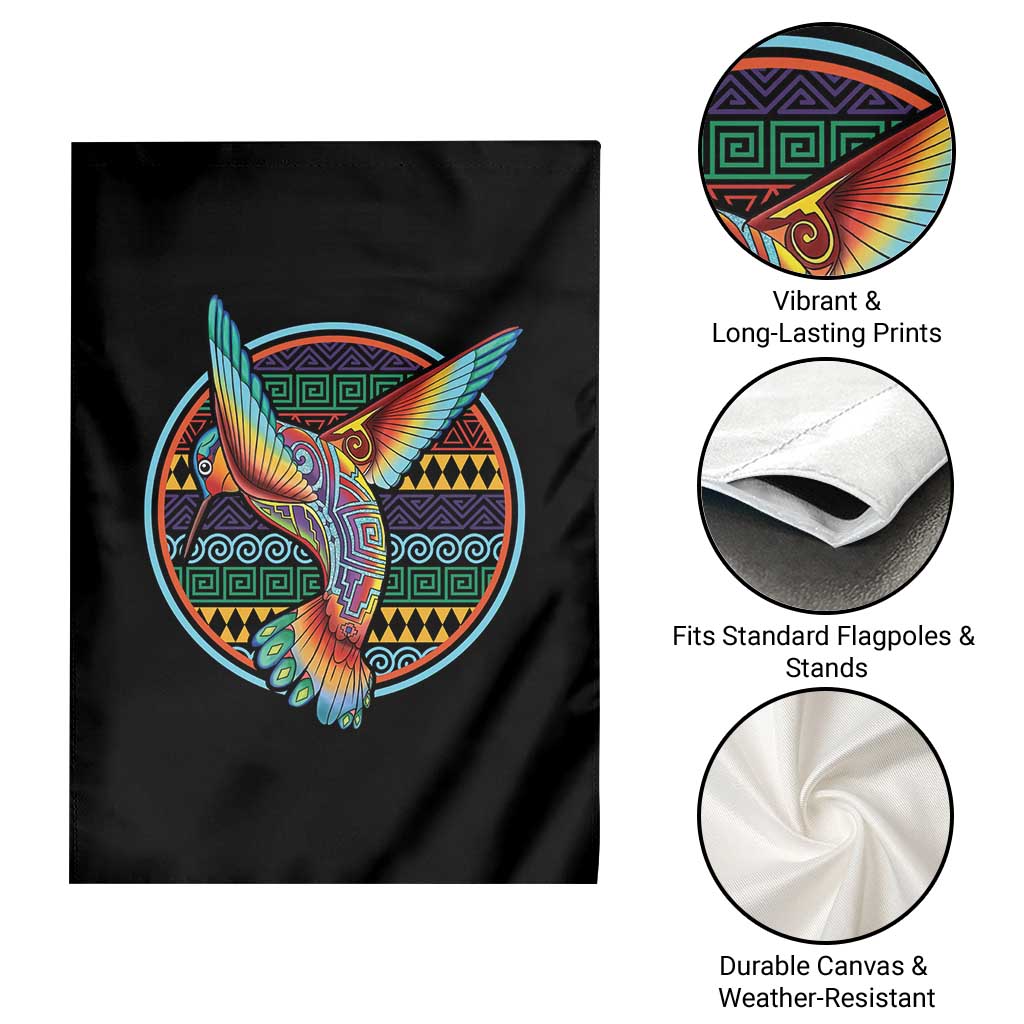 Colorful Geometric Tribal Hummingbird Garden Flag Southwest Pattern Graphic