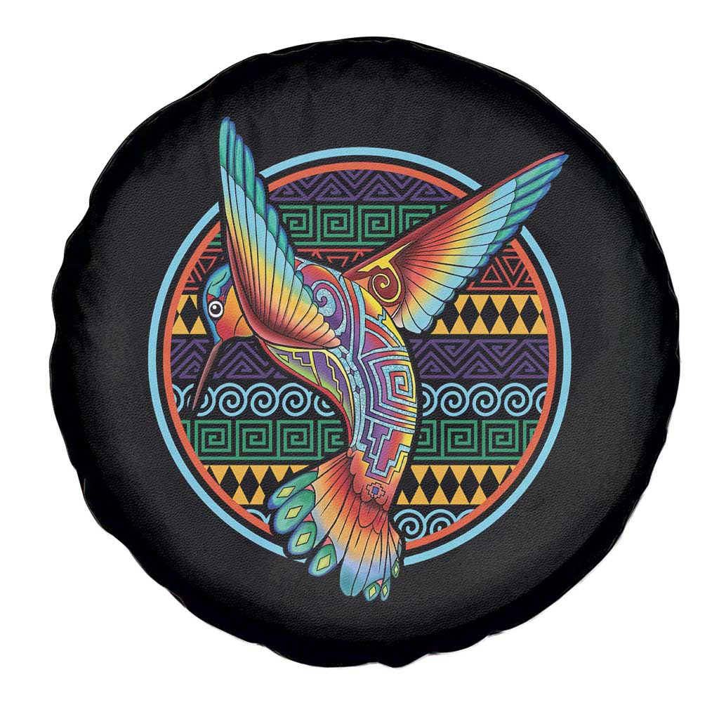 Colorful Geometric Tribal Hummingbird Spare Tire Cover Southwest Pattern Graphic