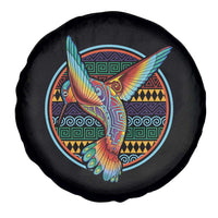 Colorful Geometric Tribal Hummingbird Spare Tire Cover Southwest Pattern Graphic
