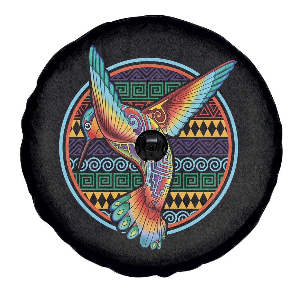 Colorful Geometric Tribal Hummingbird Spare Tire Cover Southwest Pattern Graphic