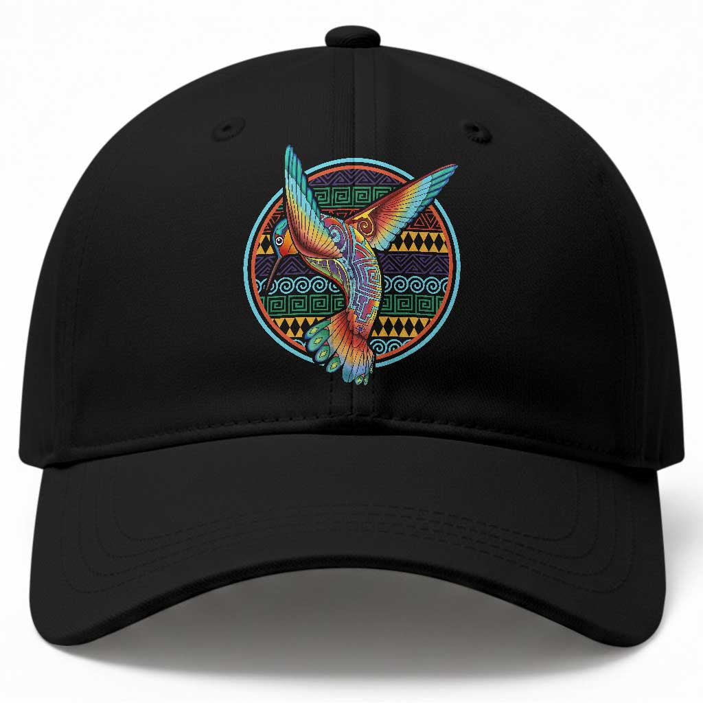 Colorful Geometric Tribal Hummingbird Baseball Cap Southwest Pattern Graphic