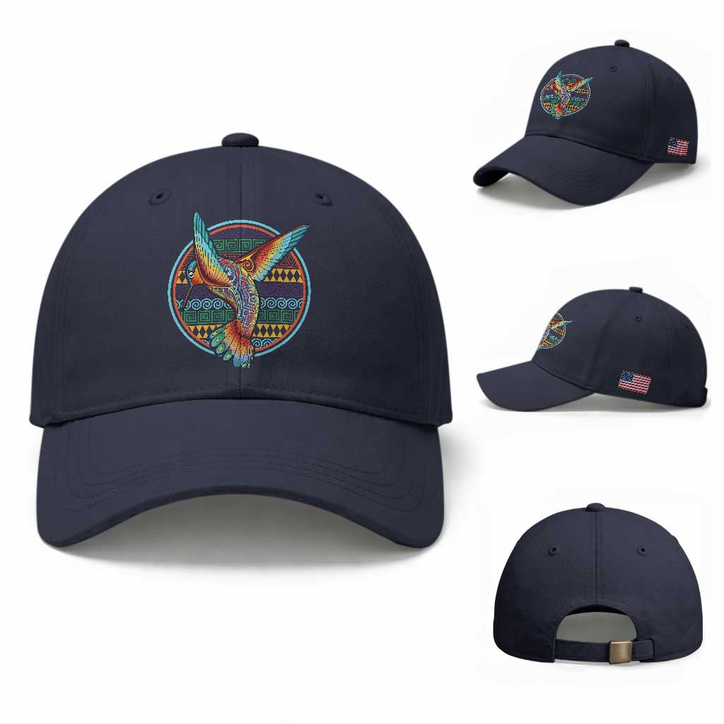 Colorful Geometric Tribal Hummingbird Baseball Cap Southwest Pattern Graphic