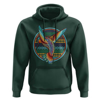 Colorful Geometric Tribal Hummingbird Hoodie Southwest Pattern Graphic