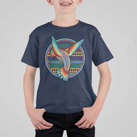 Colorful Geometric Tribal Hummingbird T Shirt For Kid Southwest Pattern Graphic