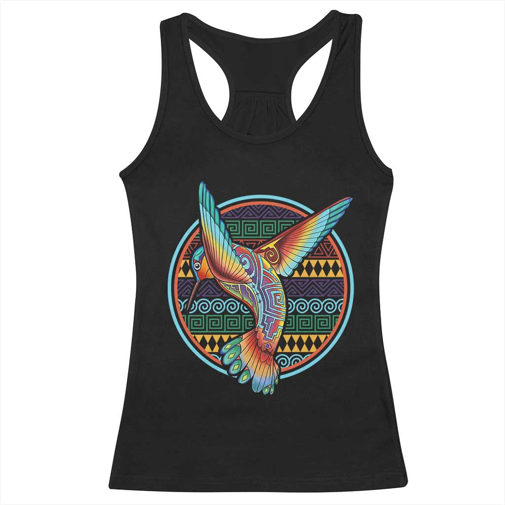 Colorful Geometric Tribal Hummingbird Racerback Tank Top Southwest Pattern Graphic