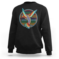 Colorful Geometric Tribal Hummingbird Sweatshirt Southwest Pattern Graphic
