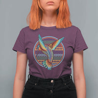 Colorful Geometric Tribal Hummingbird T Shirt For Women Southwest Pattern Graphic