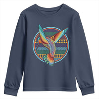 Colorful Geometric Tribal Hummingbird Youth Sweatshirt Southwest Pattern Graphic