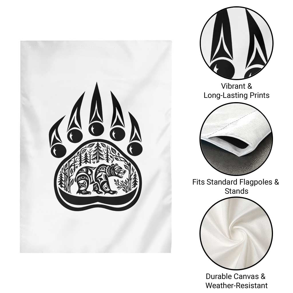 Native Inspired Alaska Grizzly Bear Garden Flag Pacific Northwest Pride