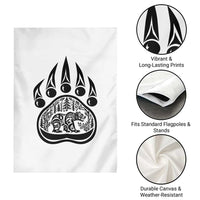 Native Inspired Alaska Grizzly Bear Garden Flag Pacific Northwest Pride