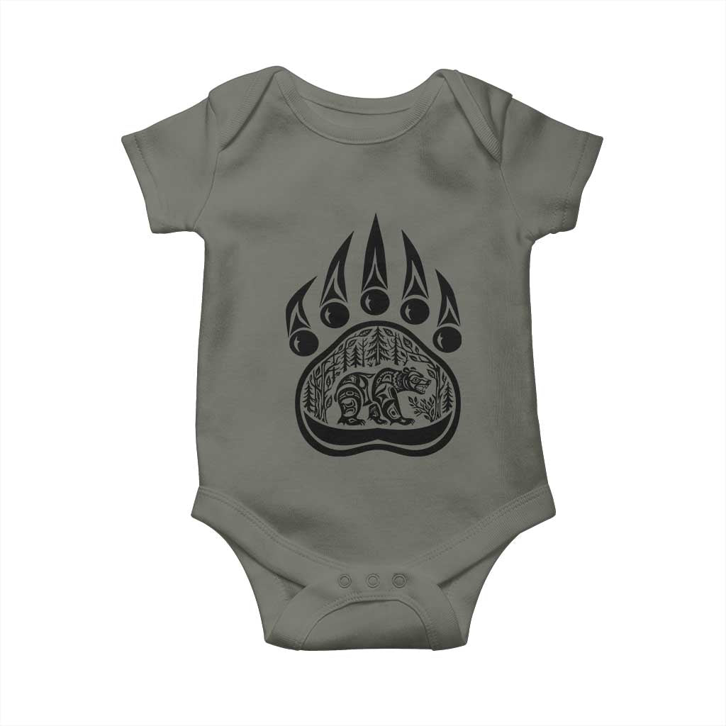 Native Inspired Alaska Grizzly Bear Baby Onesie Pacific Northwest Pride