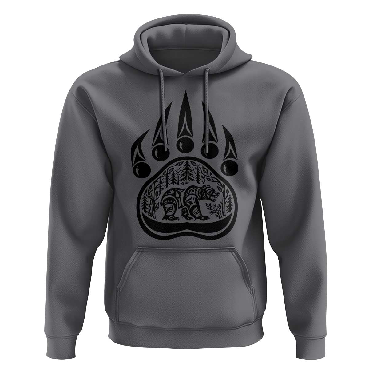 Native Inspired Alaska Grizzly Bear Hoodie Pacific Northwest Pride
