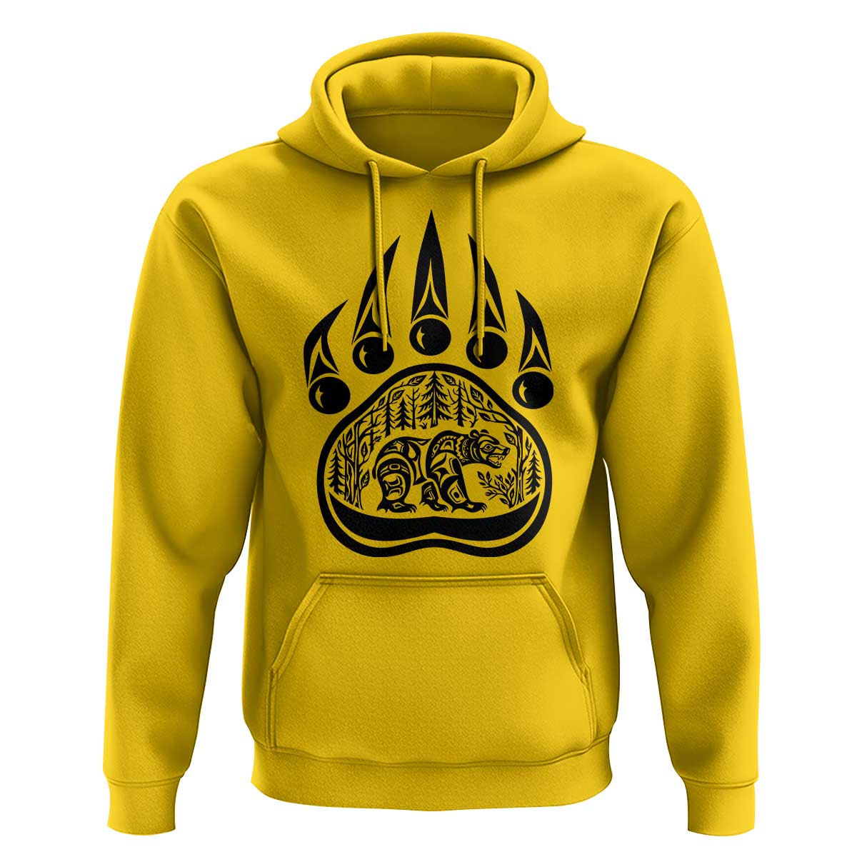 Native Inspired Alaska Grizzly Bear Hoodie Pacific Northwest Pride