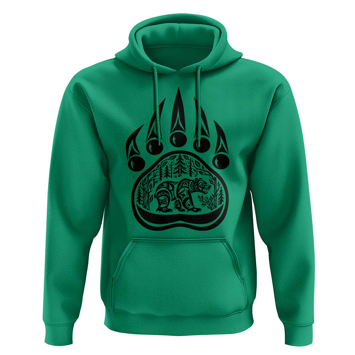 Native Inspired Alaska Grizzly Bear Hoodie Pacific Northwest Pride