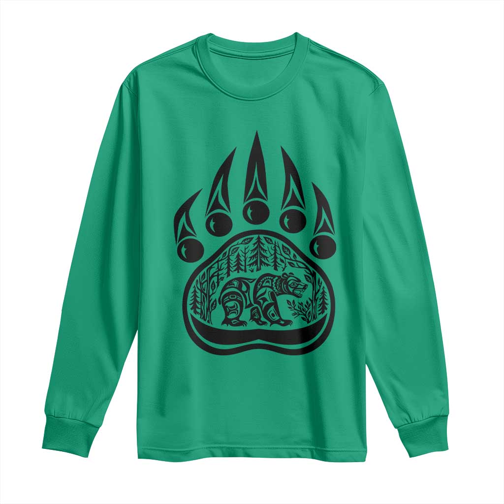 Native Inspired Alaska Grizzly Bear Long Sleeve Shirt Pacific Northwest Pride