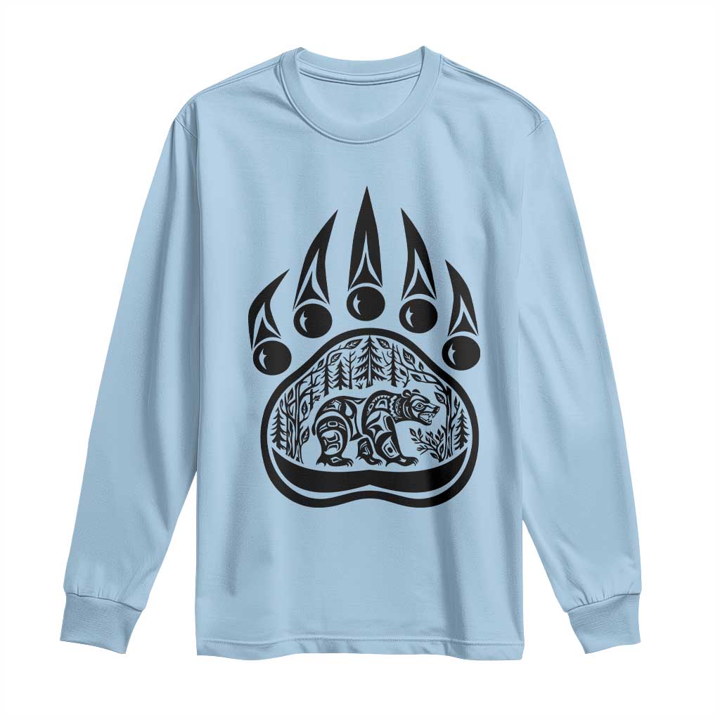 Native Inspired Alaska Grizzly Bear Long Sleeve Shirt Pacific Northwest Pride