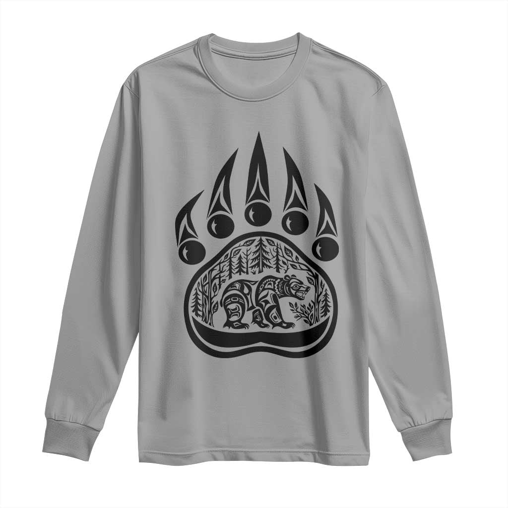 Native Inspired Alaska Grizzly Bear Long Sleeve Shirt Pacific Northwest Pride
