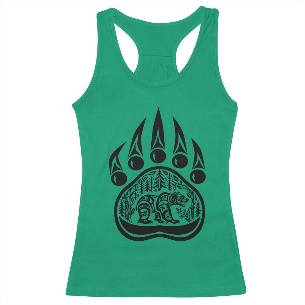 Native Inspired Alaska Grizzly Bear Racerback Tank Top Pacific Northwest Pride