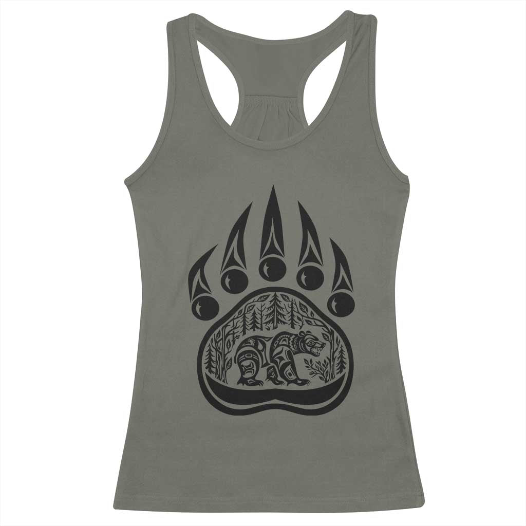 Native Inspired Alaska Grizzly Bear Racerback Tank Top Pacific Northwest Pride