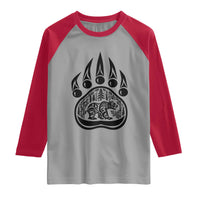 Native Inspired Alaska Grizzly Bear Raglan Shirt Pacific Northwest Pride