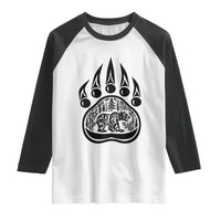 Native Inspired Alaska Grizzly Bear Raglan Shirt Pacific Northwest Pride
