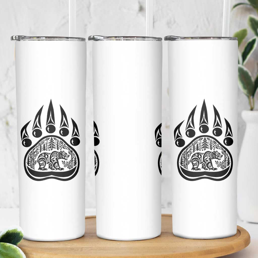 Native Inspired Alaska Grizzly Bear Skinny Tumbler Pacific Northwest Pride