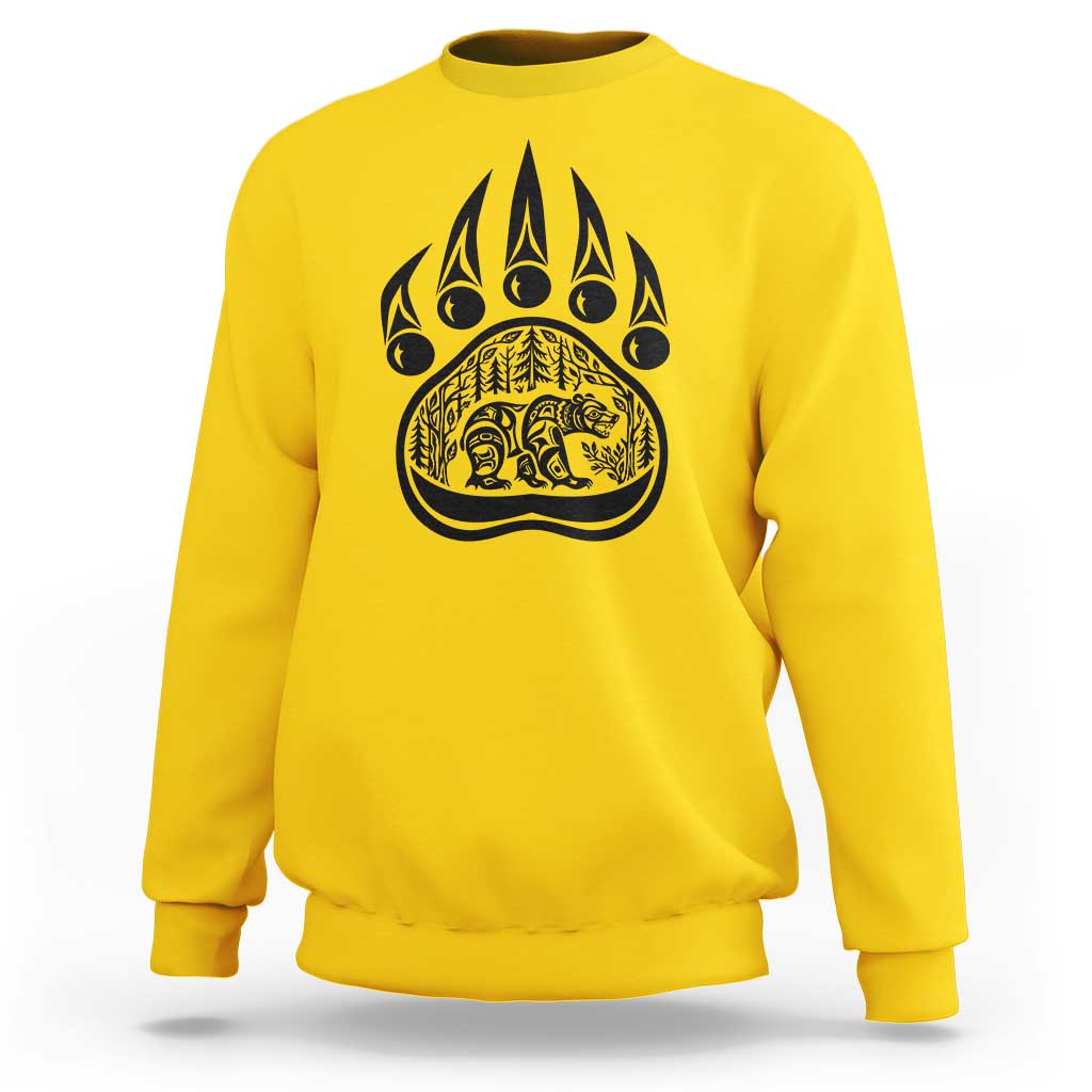 Native Inspired Alaska Grizzly Bear Sweatshirt Pacific Northwest Pride