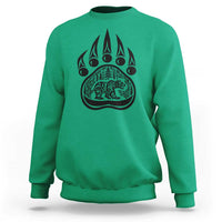 Native Inspired Alaska Grizzly Bear Sweatshirt Pacific Northwest Pride