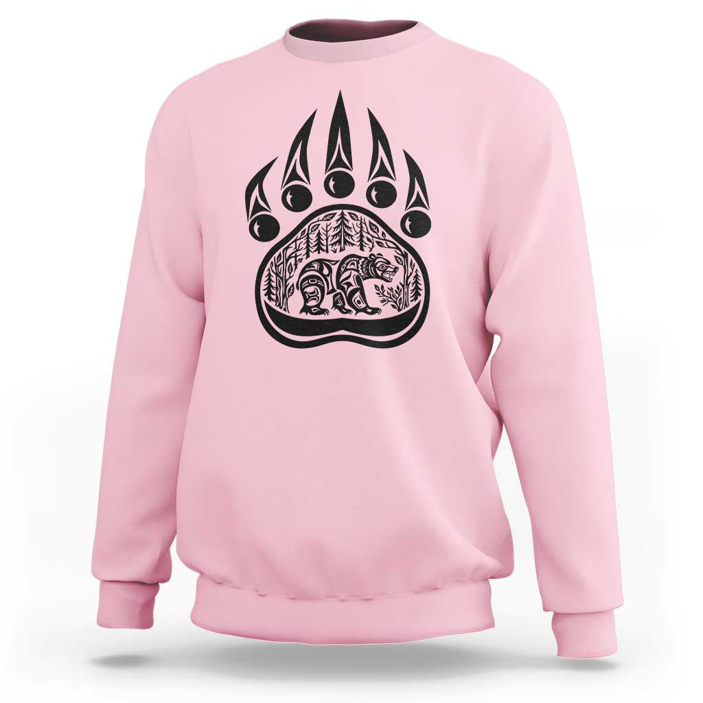 Native Inspired Alaska Grizzly Bear Sweatshirt Pacific Northwest Pride