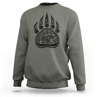 Native Inspired Alaska Grizzly Bear Sweatshirt Pacific Northwest Pride