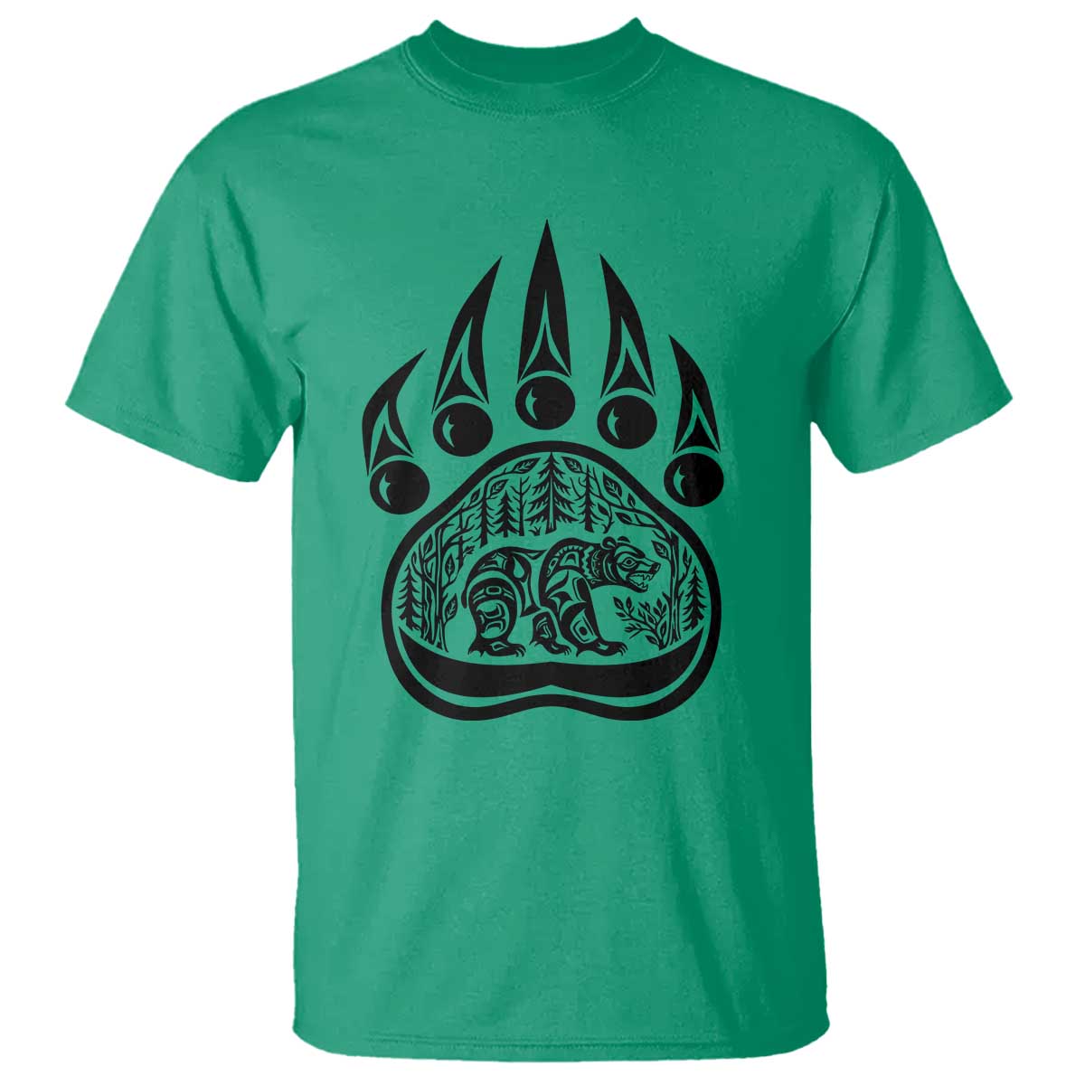 Native Inspired Alaska Grizzly Bear T Shirt Pacific Northwest Pride
