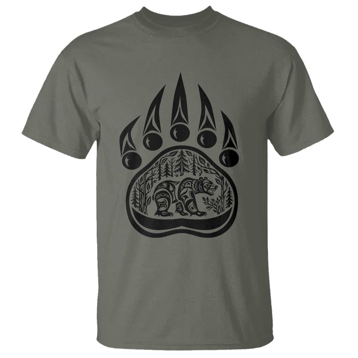 Native Inspired Alaska Grizzly Bear T Shirt Pacific Northwest Pride