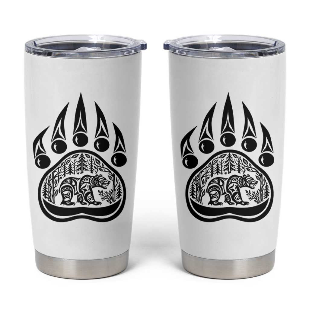 Native Inspired Alaska Grizzly Bear Tumbler Cup Pacific Northwest Pride