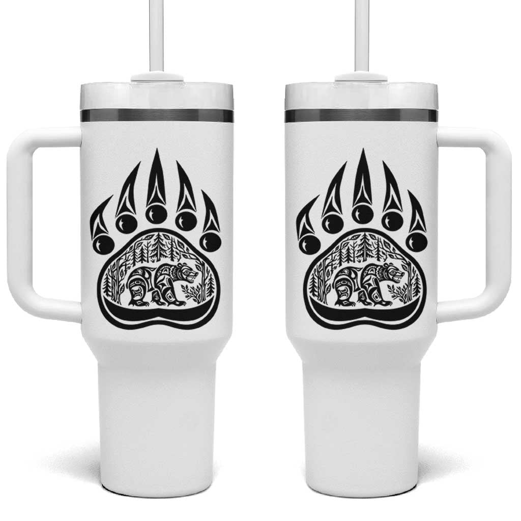 Native Inspired Alaska Grizzly Bear Tumbler With Handle Pacific Northwest Pride