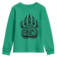 Native Inspired Alaska Grizzly Bear Youth Sweatshirt Pacific Northwest Pride