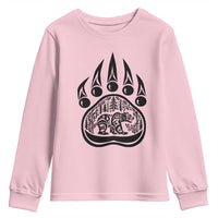 Native Inspired Alaska Grizzly Bear Youth Sweatshirt Pacific Northwest Pride